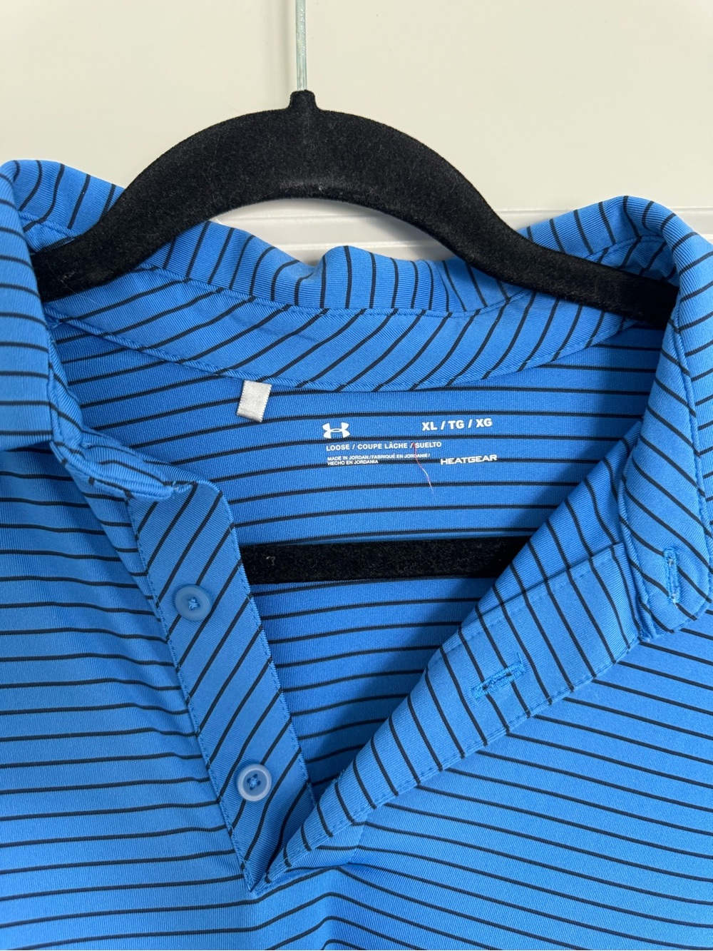 Under Armour Men’s Blue Stripe HeatGear Polo - XL